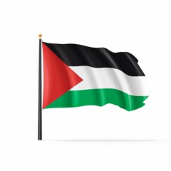 Flag of Palestine isolated on a white background. 