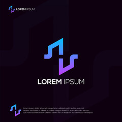 Obraz premium H Modern Logo Design Vector