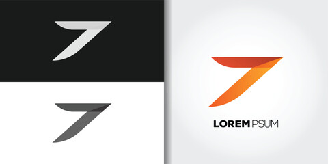 simple number 7 logo set