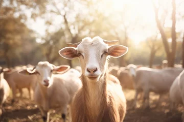 Foto op Plexiglas Ethical Animal Sanctuaries - Portrait of Goats in sanctuaries, promoting animal welfare and ethical tourism - AI Generated - AI Generated - AI Generated - AI Generated © Arthur