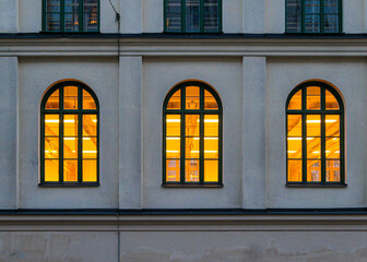 Obraz premium Full frame shot of a building with windows