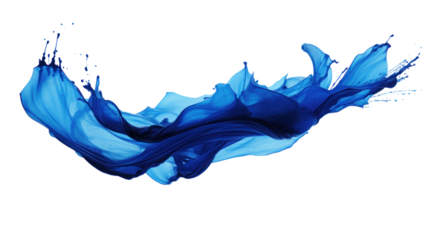 Blue Ink Stroke Brush on the transparent background