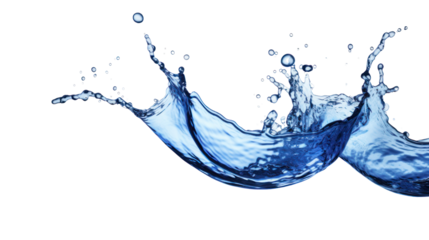A blue water splash on the transparent background