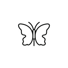 Butterfly line icon isolated on white background