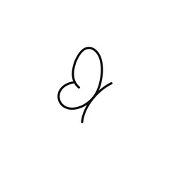 Butterfly line icon isolated on white background