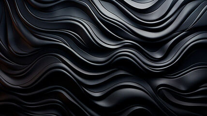 ondas Textura de cuero negro de cerca