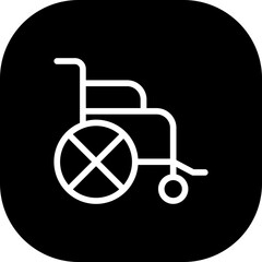 Wheelchair disability icon with black filled line outline style. wheelchair, disability, disabled, person, care, people, chair. Vector Illustration