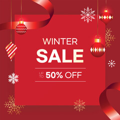 winter sale and frame background