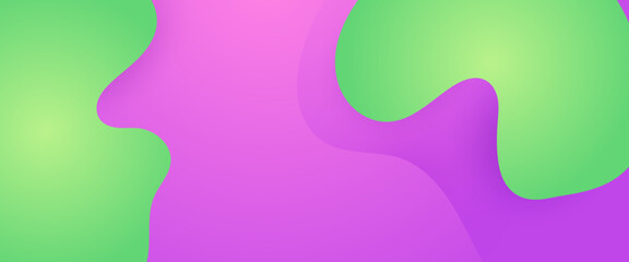 Green and purple violet vector modern abstract simple banner with wave and liquid elements vector illustration