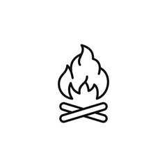 Flame line icon isolated on white background