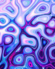 Abstract liquid space pattern art with circles and waves