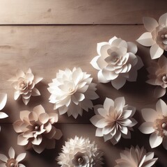 white flower on wooden background