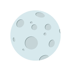 Flat vector Moon isolated on white background. Illustration for textile, fabrics, posters, cards, t-shirts etc