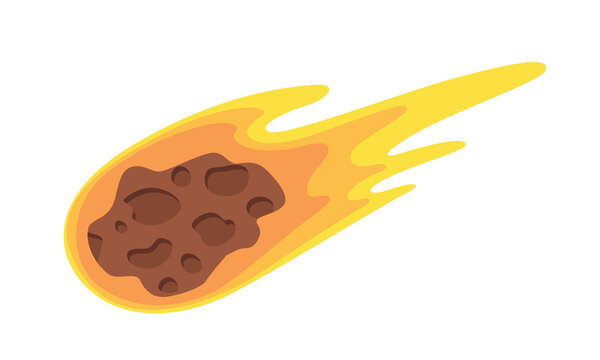 recommend clip art: Flat vector meteorite isolated on white background. Illustration for textile, fabrics, posters, cards, t-shirts etc