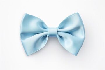 Naklejka premium A blue bow tie on a white surface