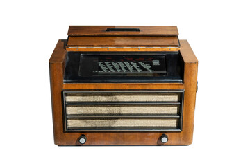 Vintage rradio receiver isolated on white background