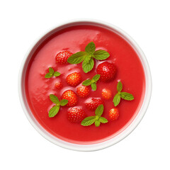 strawberry cream soup isolated on transparent background Remove png, Clipping Path