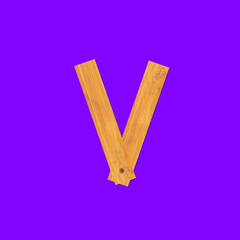 Yellow wooden bars fastened with screws background