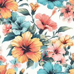 vibrant spirit of the Aloha State with a colorful and whimsical pattern that captures the essence of Hawaii -Ai generator	