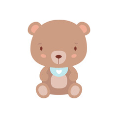 Children's illustration with a cute bear. baby shower greeting card