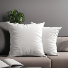 Mock up throw pillow, mockup, white pillow standing upright in front