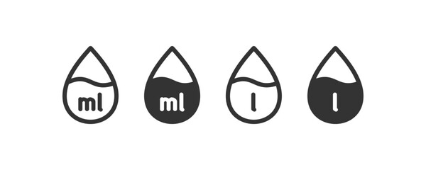 Liter, ml icon. Vector illustration design.