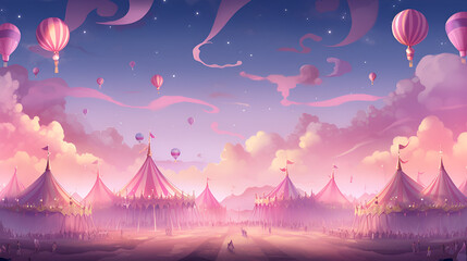 pink circus festival banner  - obrazy, fototapety, plakaty