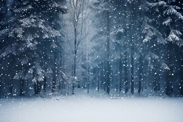 雪の森の背景素材03 - obrazy, fototapety, plakaty