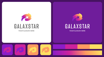Shooting star logo and brand identity template
