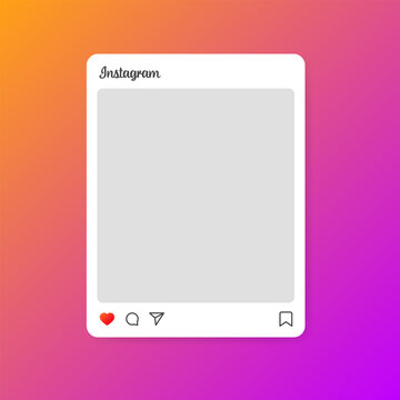 Instagram post layout. Social media. Instagram blank post mockup. Editorial Instagram post with like. Social media design. Vector illustration