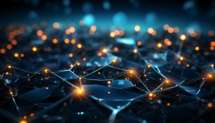 illustrate wallpaper a dark blue network. AI generative