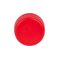red plastic bottle cap, recycling or reusing plastic isolated on background