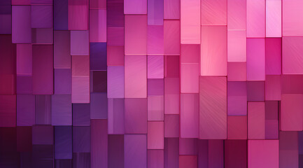 A dynamic geometric array of pink and purple squares creates a cool, modern textured background.	
