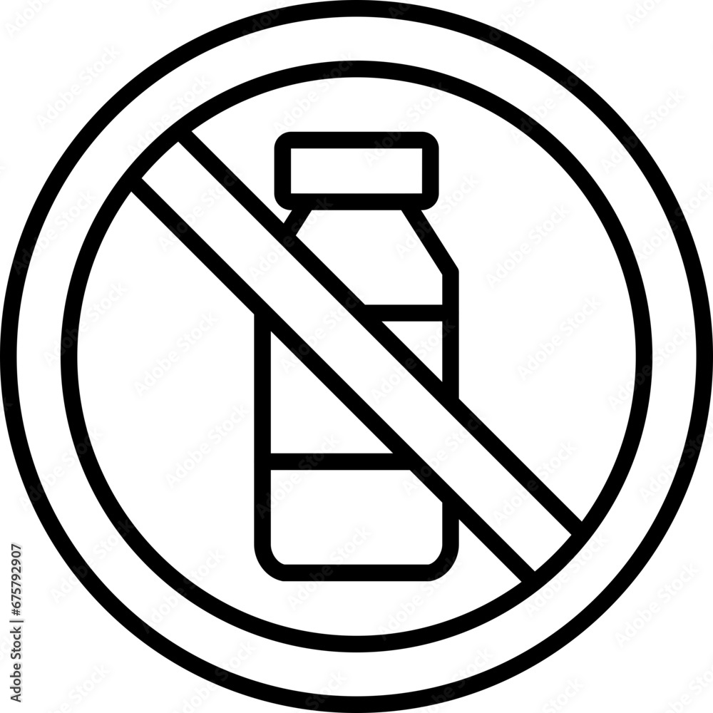 Sticker No Bottle Icon