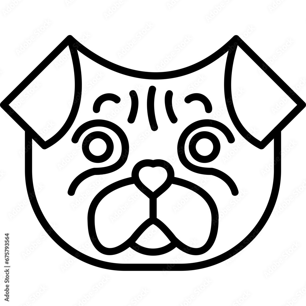 Wall mural Pug Icon