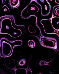 Abstract liquid space pattern art with circles and waves