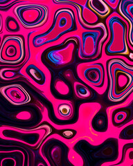 Abstract liquid space pattern art with circles and waves