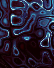 Abstract liquid space pattern art with circles and waves