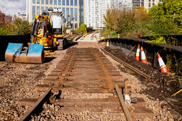 construction of a new railway on site in UK in autumn
