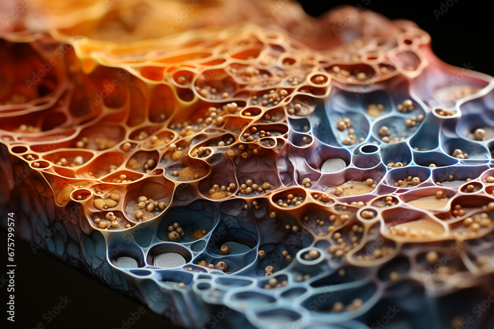 Poster cross-section of the skin abstract: this image shows the different layers of the skin, including the