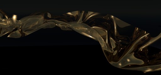 Abstract wavy silk Gold Backgrond