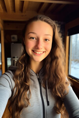 Vibrant Selfie: Young Brunette's Beauty, Raw Selfies of random people
