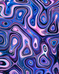 Abstract liquid space pattern art with circles and waves