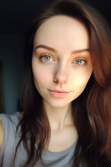 Young Woman's Unfiltered Selfie, Raw Selfies of random people