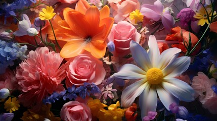 Obraz na płótnie Canvas Colorful floral seamless pattern illustration 