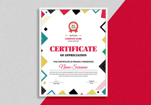 Colorful Certificate  Diploma Template