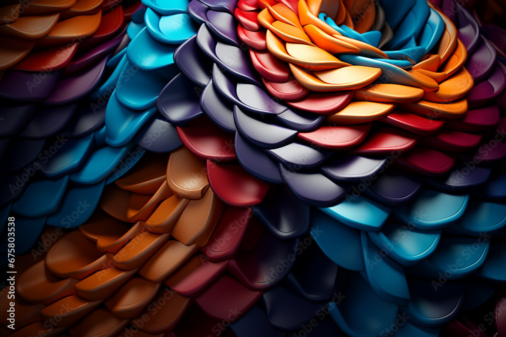 Aufkleber  complex, multi-layered pattern of interlocking shapes that resembles a Snake. 