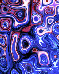 Abstract liquid space pattern art with circles and waves
