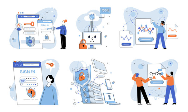 Cloud service vector illustration. Digital businesses rely on web based cloud services for their operations The cloud service metaphor likens technology resources to utilities can be accessed