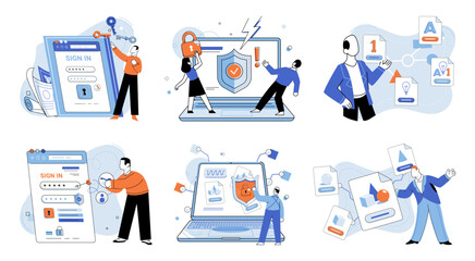 Information security vector illustration. Information security is paramount in digital age to protect sensitive data Businesses implement secure measures to ensure protection personal information